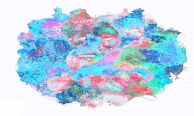 Metin için alanı olan soyut suluboya arkaplanı