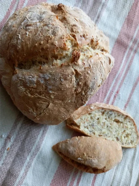 Taze Ekmek Görünümü Kapatın — Stok fotoğraf
