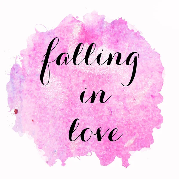 Falling Love Tekst Abstracte Kleurrijke Achtergrond — Stockfoto