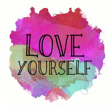 soyut renkli arkaplanda kendini sev