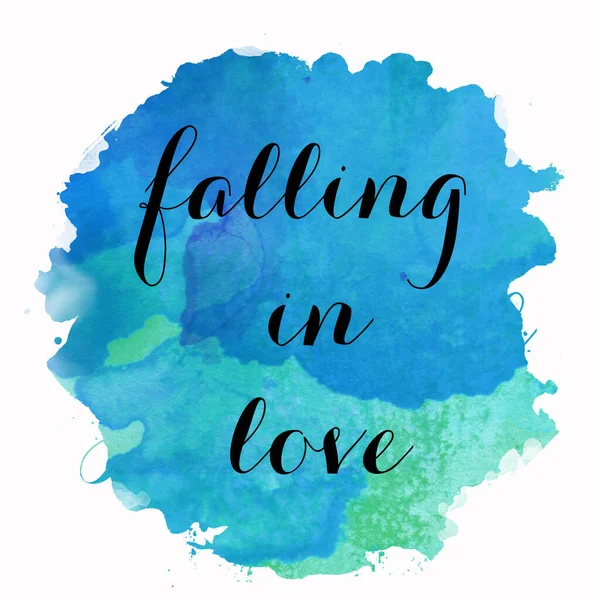 Falling Love Tekst Abstracte Kleurrijke Achtergrond — Stockfoto