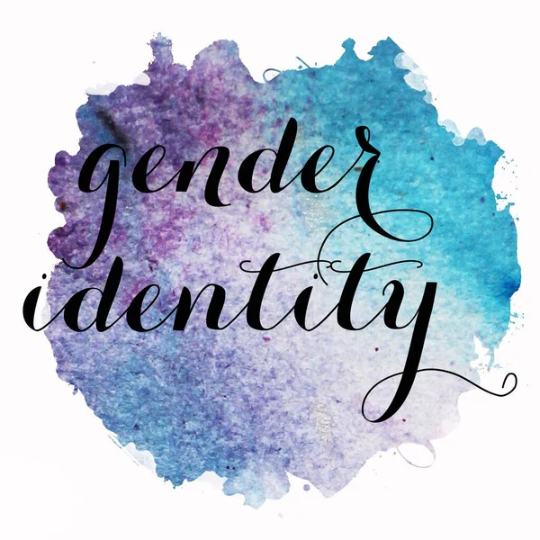 Tekst Tożsamości Płciowej Abstrakcyjnym Kolorowym Tle — Zdjęcie stockowe