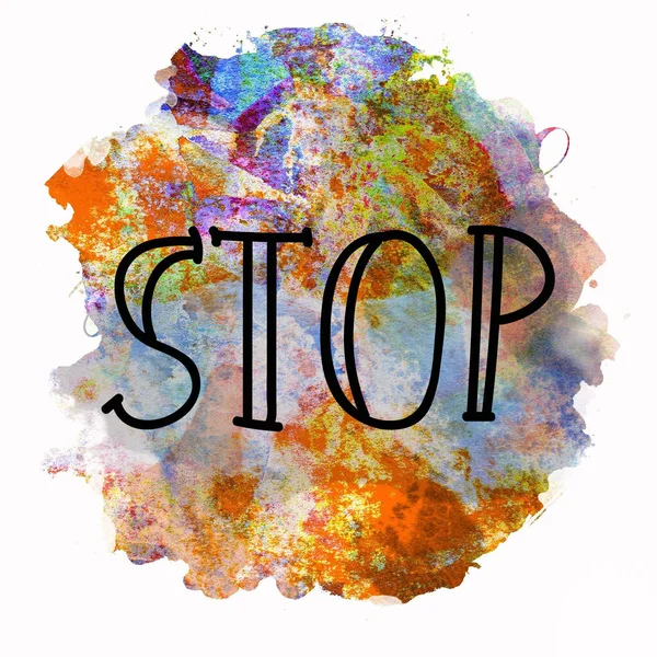 Stop Tekst Abstracte Kleurrijke Achtergrond — Stockfoto
