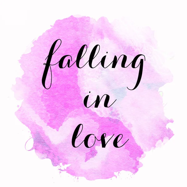 Falling Love Tekst Abstracte Kleurrijke Achtergrond — Stockfoto