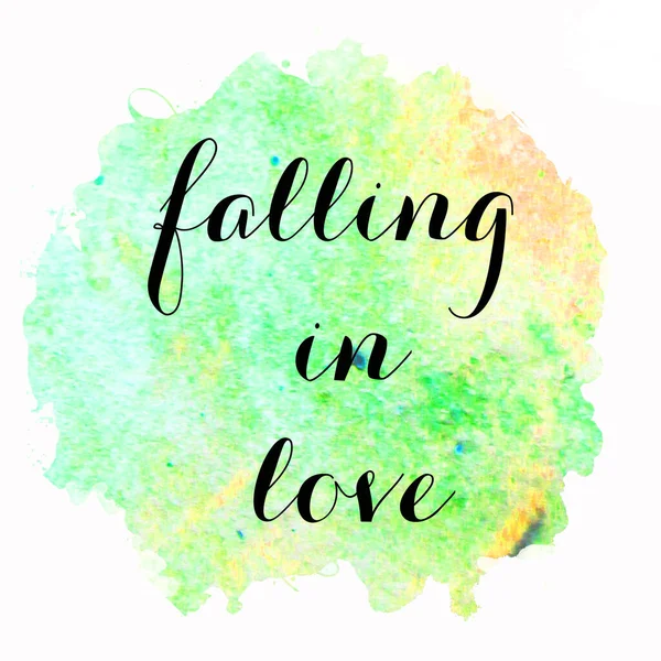 Falling Love Tekst Abstracte Kleurrijke Achtergrond — Stockfoto