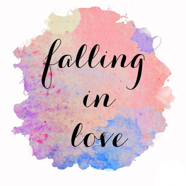 Falling Love Text Abstract Colorful Background — Stock Photo, Image