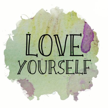 soyut renkli arkaplanda kendini sev