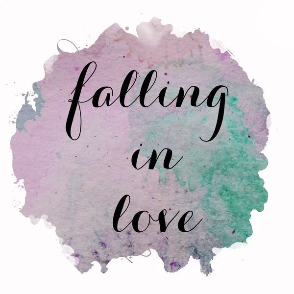 Falling Love Tekst Abstracte Kleurrijke Achtergrond — Stockfoto