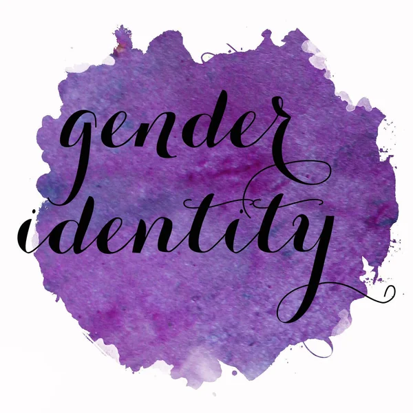 Teks Identitas Gender Pada Latar Belakang Abstrak Penuh Warna — Stok Foto