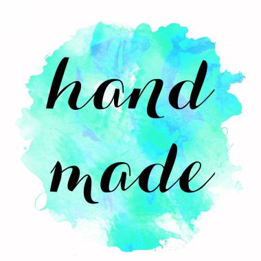 Soyut renkli arkaplan üzerinde el yapımı metin