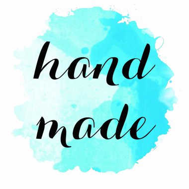 Soyut renkli arkaplan üzerinde el yapımı metin