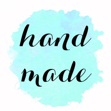 Soyut renkli arkaplan üzerinde el yapımı metin