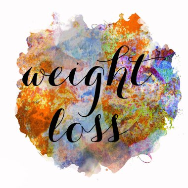soyut renkli arkaplanda kilo kaybı metni