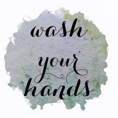 soyut renkli arkaplanda ellerinizi yıkayın