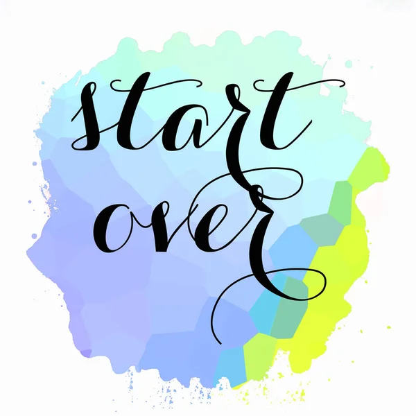 start over text on abstract colorful background