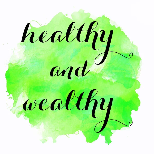 Healthy Wealthy Text Abstract Colorful Background — Stock Photo, Image