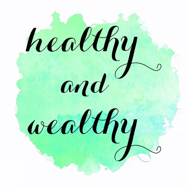 Healthy Wealthy Text Abstract Colorful Background — Stock Photo, Image