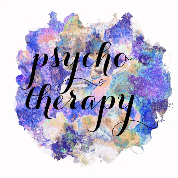 Psycho Therapietext Auf Abstraktem Buntem Hintergrund — Stockfoto