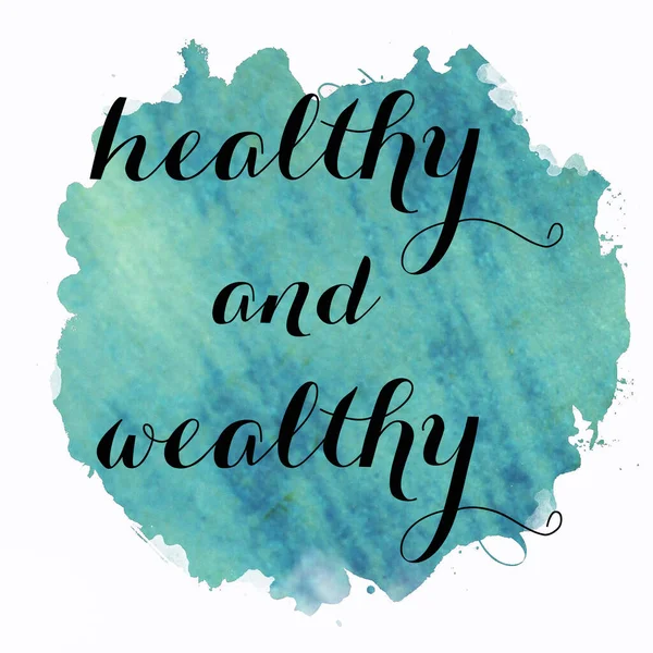 Healthy Wealthy Text Abstract Colorful Background — Stock Photo, Image