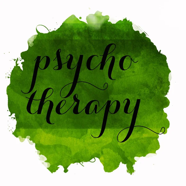 Psychoterapia Tekst Abstrakcyjnym Tle Kolorowe — Zdjęcie stockowe