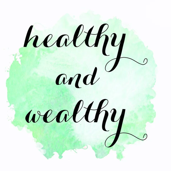 Healthy Wealthy Text Abstract Colorful Background — Stock Photo, Image