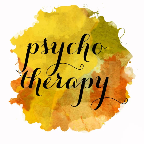 Psychoterapia Tekst Abstrakcyjnym Tle Kolorowe — Zdjęcie stockowe