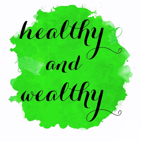 Healthy Wealthy Text Abstract Colorful Background — Stock Photo, Image