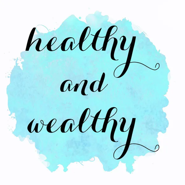 Healthy Wealthy Text Abstract Colorful Background — Stock Photo, Image