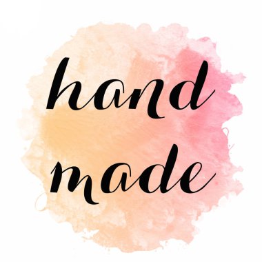 Soyut renkli arkaplan üzerinde el yapımı metin