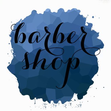 Soyut renkli arkaplan üzerine berber dükkanı metni 