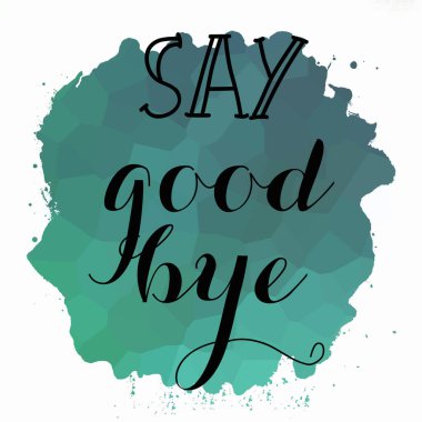 Soyut renkli arkaplanda elveda mesajı yaz