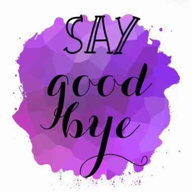 Soyut renkli arkaplanda elveda mesajı yaz