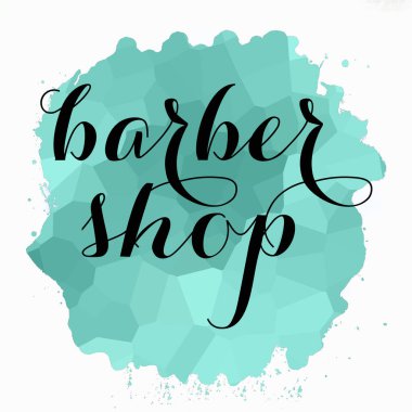 Soyut renkli arkaplan üzerine berber dükkanı metni 