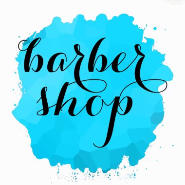 Soyut renkli arkaplan üzerine berber dükkanı metni 
