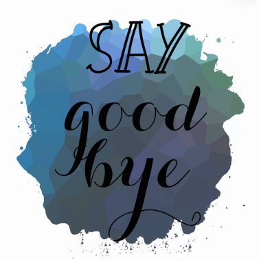 Soyut renkli arkaplanda elveda mesajı yaz