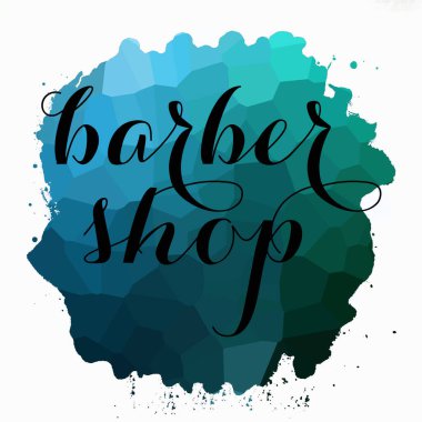 Soyut renkli arkaplan üzerine berber dükkanı metni 