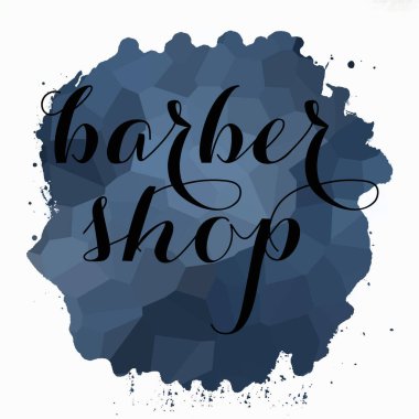 Soyut renkli arkaplan üzerine berber dükkanı metni 