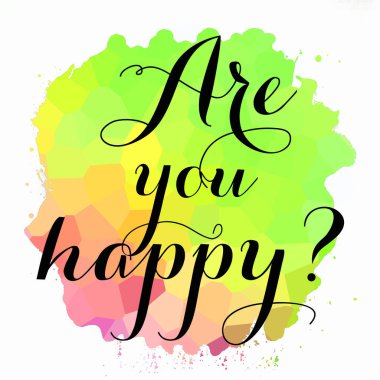 Soyut renkli arkaplanda mutlu bir metin var mı