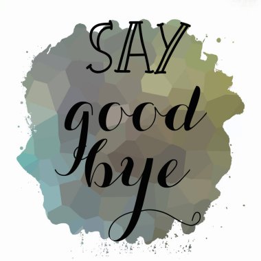 Soyut renkli arkaplanda elveda mesajı yaz