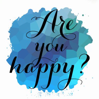 Soyut renkli arkaplanda mutlu bir metin var mı