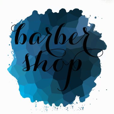 Soyut renkli arkaplan üzerine berber dükkanı metni 