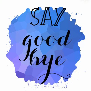 Soyut renkli arkaplanda elveda mesajı yaz