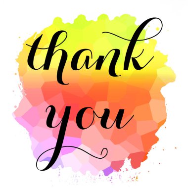 soyut renkli arkaplan üzerine teşekkür mesajı