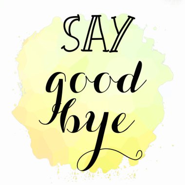 Soyut renkli arkaplanda elveda mesajı yaz