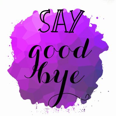 Soyut renkli arkaplanda elveda mesajı yaz