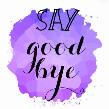 Soyut renkli arkaplanda elveda mesajı yaz