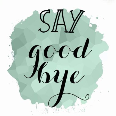 Soyut renkli arkaplanda elveda mesajı yaz