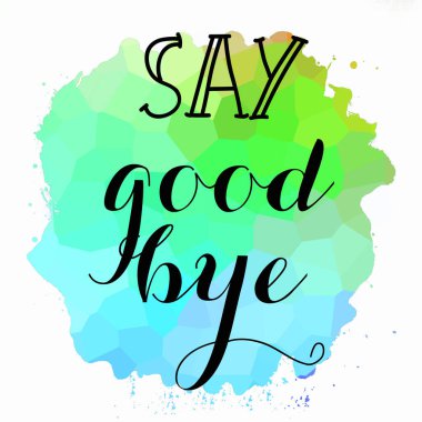 Soyut renkli arkaplanda elveda mesajı yaz