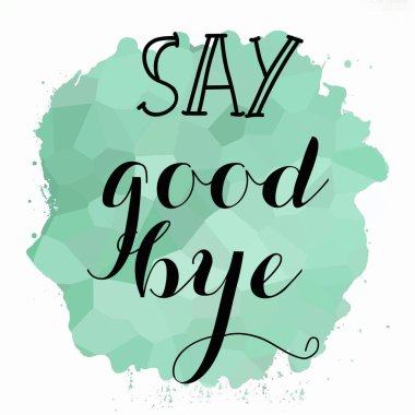 Soyut renkli arkaplanda elveda mesajı yaz