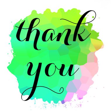 soyut renkli arkaplan üzerine teşekkür mesajı